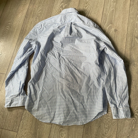 Ralph Lauren Light Blue Checkered Shirt with pink polo logo - Picture 2 of 3